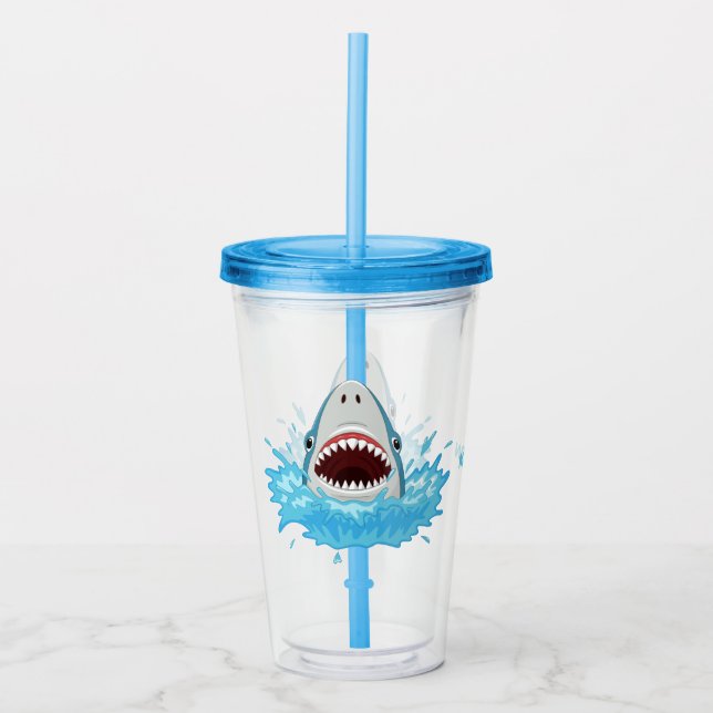 Funny Shark custom name tumbler (Front)