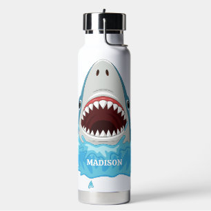 Funny Shark Custom Name Water Bottle