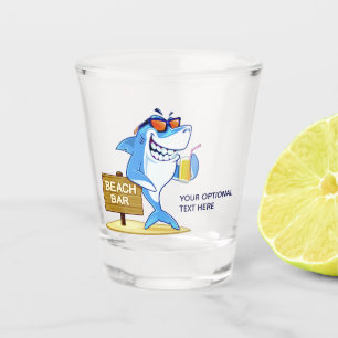 Funny Shark custom text shot glass
