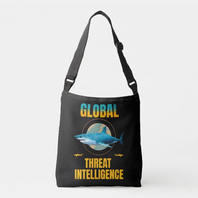 Funny Shark Cyber Security Expert Crossbody Bag (Front)