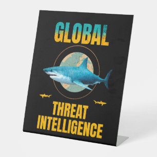 Funny Shark Cyber Security Expert Pedestal Sign