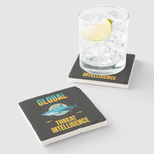 Funny Shark Cyber Security Expert Stone Coaster