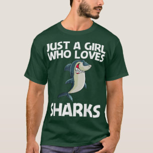 Funny Shark Design For Girls Kids White Shark Love T-Shirt