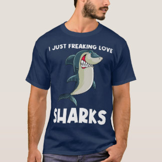 Funny Shark Design For Men Women White Shark Lover T-Shirt