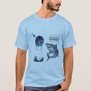 Funny shark diver lunch time :nice bubbles bro T-Shirt