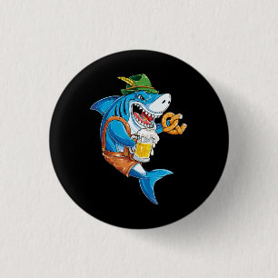 Funny Shark Drink Beer - Crazy Shark Gifts 3 Cm Round Badge