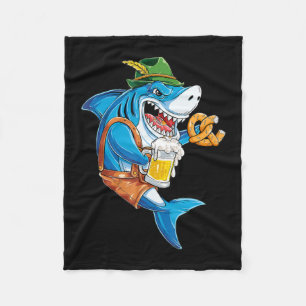 Funny Shark Drink Beer - Crazy Shark Gifts Fleece Blanket