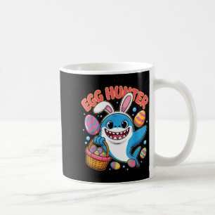 Funny shark easter bunny cute egg hunter coffee mug