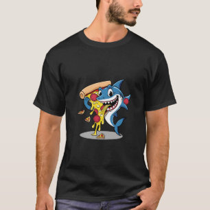 Funny Shark Eating Pizza  T-Shirt