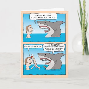 Funny Shark Encounter Birthday Card