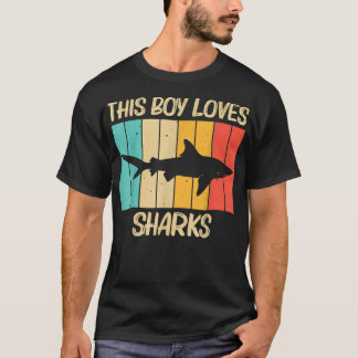 Funny Shark For Boys Kids Hammerhead Tiger Sharks  T-Shirt