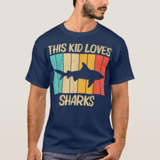 Funny Shark For Kids Boys Hammerhead Tiger Sharks  T-Shirt