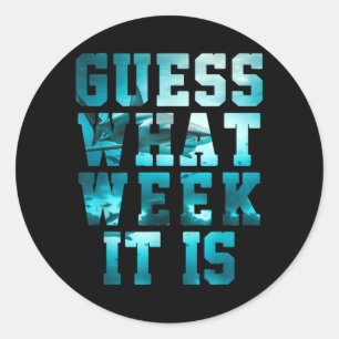 Funny Shark Guess What Week Awareness Suprt Summer Classic Round Sticker