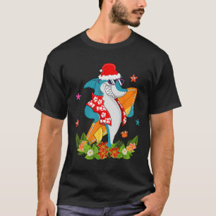 Funny Shark Hawaiian Summer Surfing Shark Christma T-Shirt