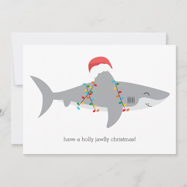 Funny Shark Holiday Card (Front)