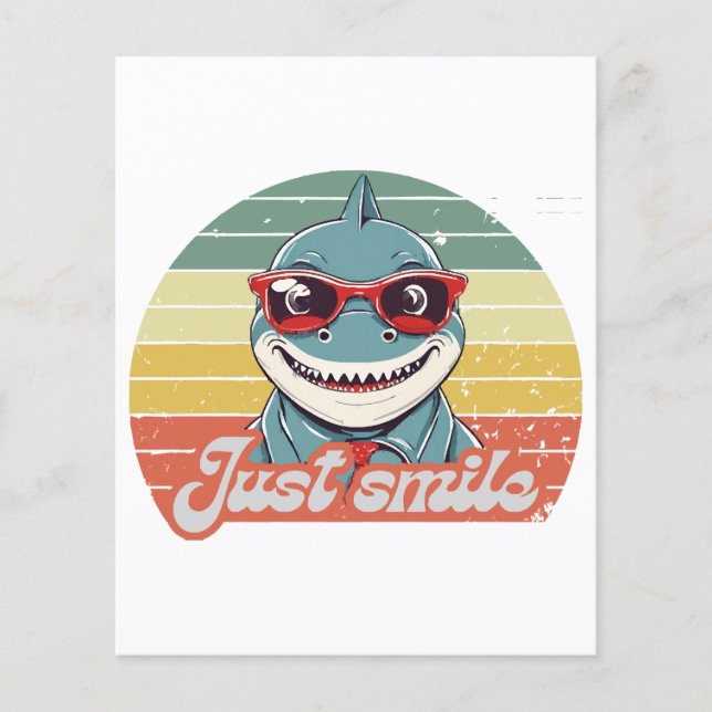 Funny shark invite you to smile (Front)