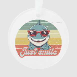 Funny shark invite you to smile ornament