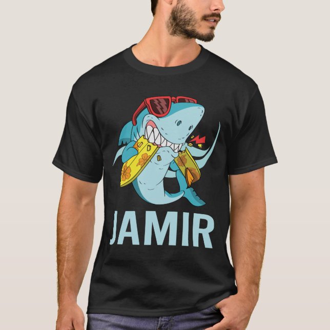 Funny Shark - Jamir Name T-Shirt (Front)