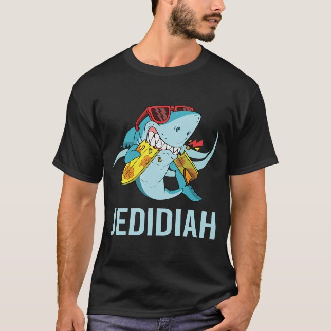 Funny Shark - Jedidiah Name T-Shirt (Front)