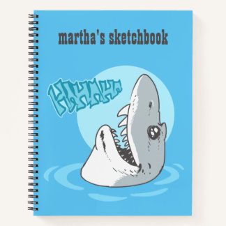 funny shark laughing cartoon notebook