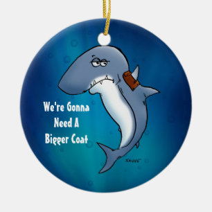 Funny Shark Needs A Bigger Coat Ornament