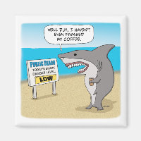 Funny Shark Needs Coffee Before Work Poster