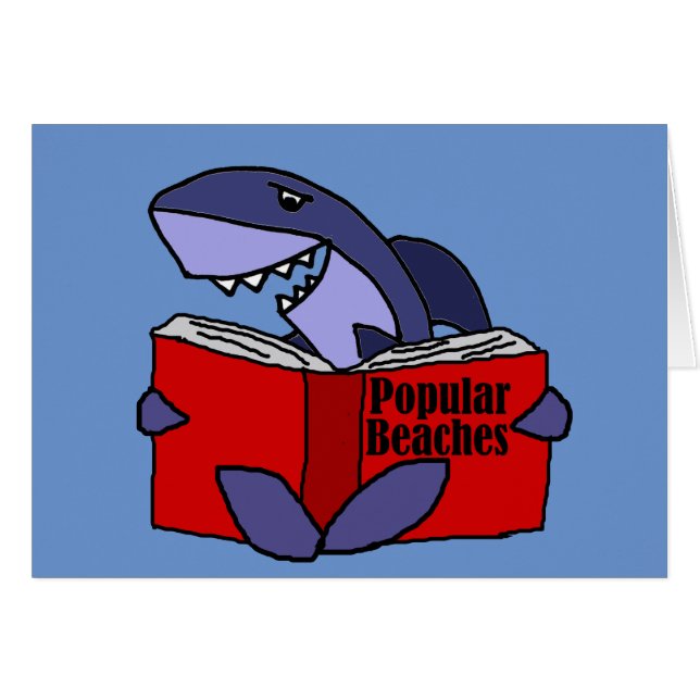 Funny Shark Reading Popular Beaches Book (Front Horizontal)