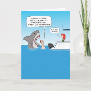 Funny Shark Revenge Forgotten Anniversary Card