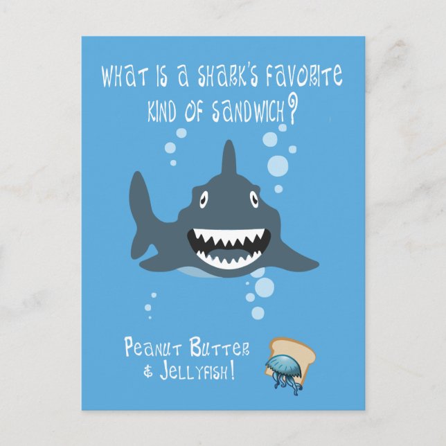 Funny Shark Riddle for Kids Postcard (Front)