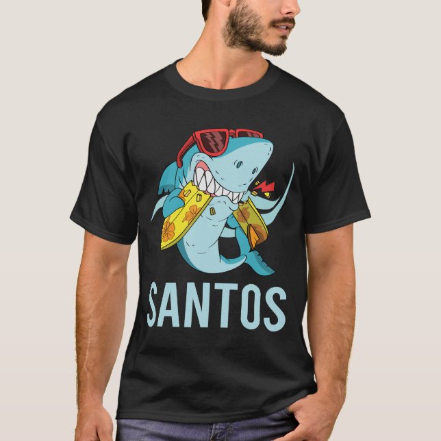 Funny Shark - Santos Name T-Shirt (Front)