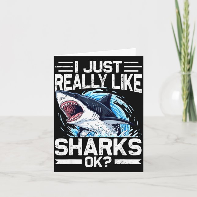 Funny Shark Shirt For Men Women Sea Animal Shark L Card (Front)