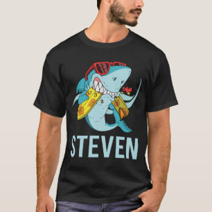 Funny Shark - Steven Name T-Shirt