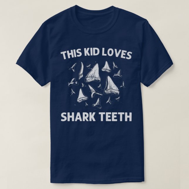 Funny Shark Tooth For Kids Boys Shark Teeth Fossil T-Shirt (Design Front)