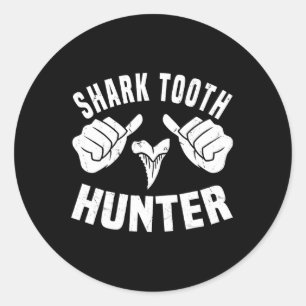 Funny Shark Tooth Hunter Costume Love Shark Tooth Classic Round Sticker