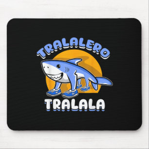 Funny Shark Tralalero Tralala Trendy Italian Brain Mouse Pad