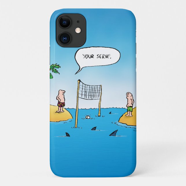 Funny Shark Volleyball Cartoon Case-Mate iPhone Case (Back)