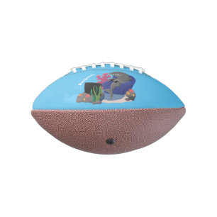 Funny shark watching TV cartoon Football