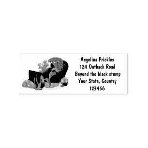 Funny shark watching TV cartoon Rubber Stamp