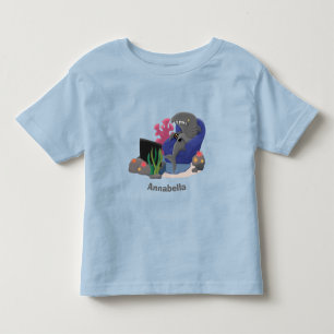 Funny shark watching TV cartoon Toddler T-Shirt