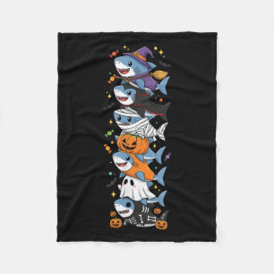 Funny Shark Witch Vampire Ghost Halloween Kids Men Fleece Blanket