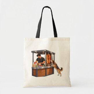 Funny Shawarma Stand with Sneaky Dog Tote Bag