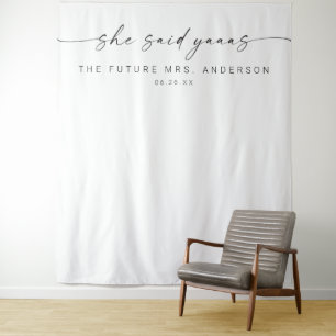 Funny She Said Yaaas Bridal Shower Decor Backdrop Tapestry