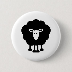 Funny sheep 6 cm round badge