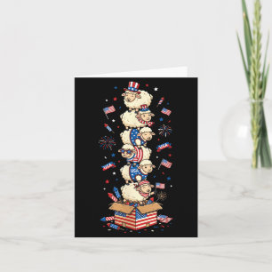 Funny Sheep Aamerican Usa Flag Memorial Day 4th Of Card