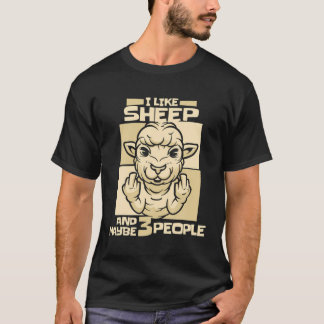 Funny Sheep And 3 People Lamb Farm Animal Farmer C T-Shirt