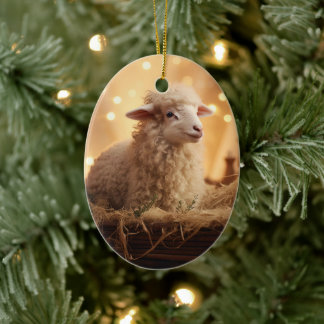 Funny sheep christmas, Gift for farm lovers Ceramic Ornament