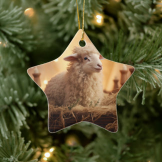 Funny sheep christmas, Gift for farm lovers Ceramic Ornament
