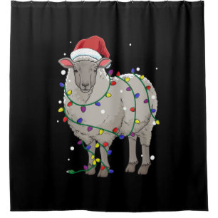 Funny Sheep Christmas   Santa Claus Gift Shower Curtain
