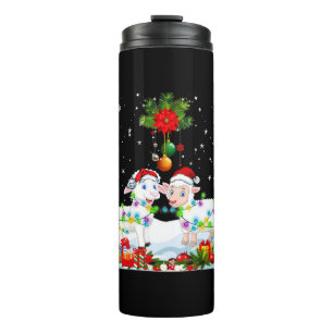 Funny Sheep Christmas Tree Xmas Animal Gift Thermal Tumbler