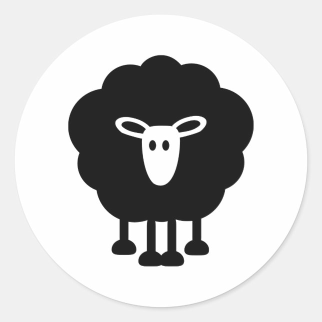 Funny sheep classic round sticker (Front)